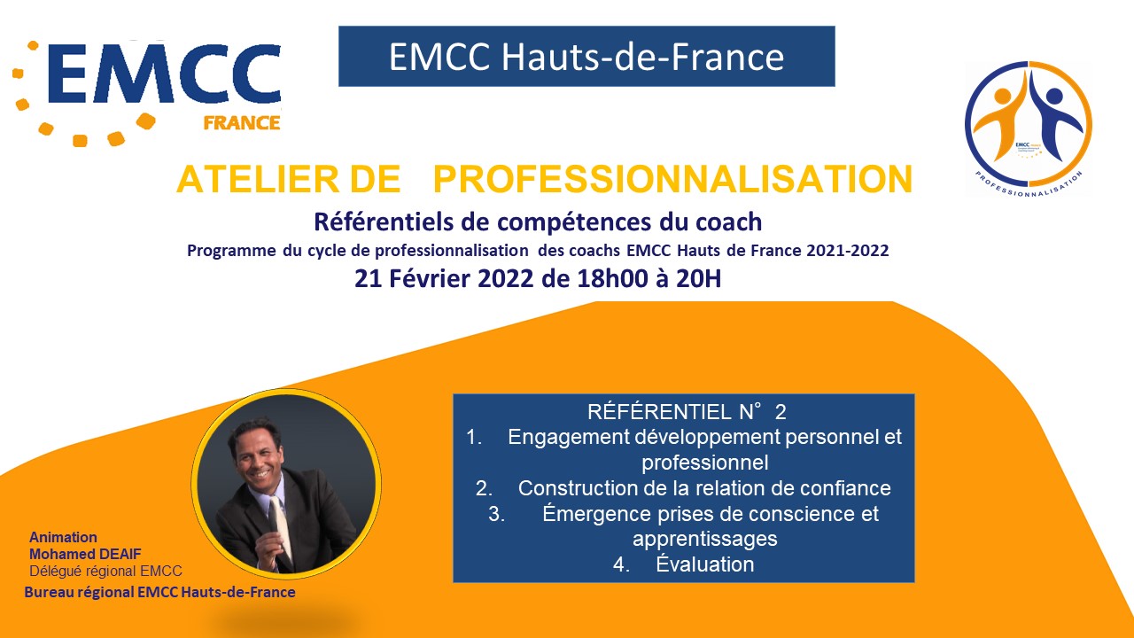 Participez à l’atelier de l EMCC “Référentiel de compétences” animé par Mohamed DEAIF 